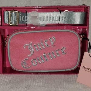 NEW Juicy Couture Slim Camera Bag & Envelope CC & Strap SE Pink Lemonade 3 Set
